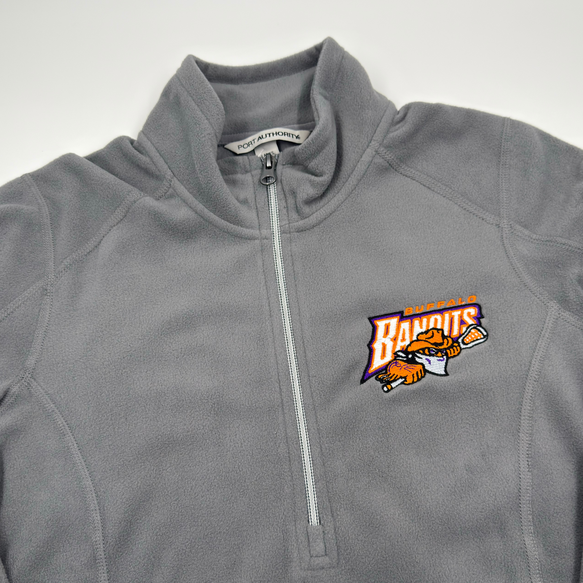 Women's Buffalo Bandits Microfleece Pearl Gray 1/2 Zip | The BFLO Women's Buffalo Bandits Microfleece Pearl Gray 1/2 Zip | The BFLO