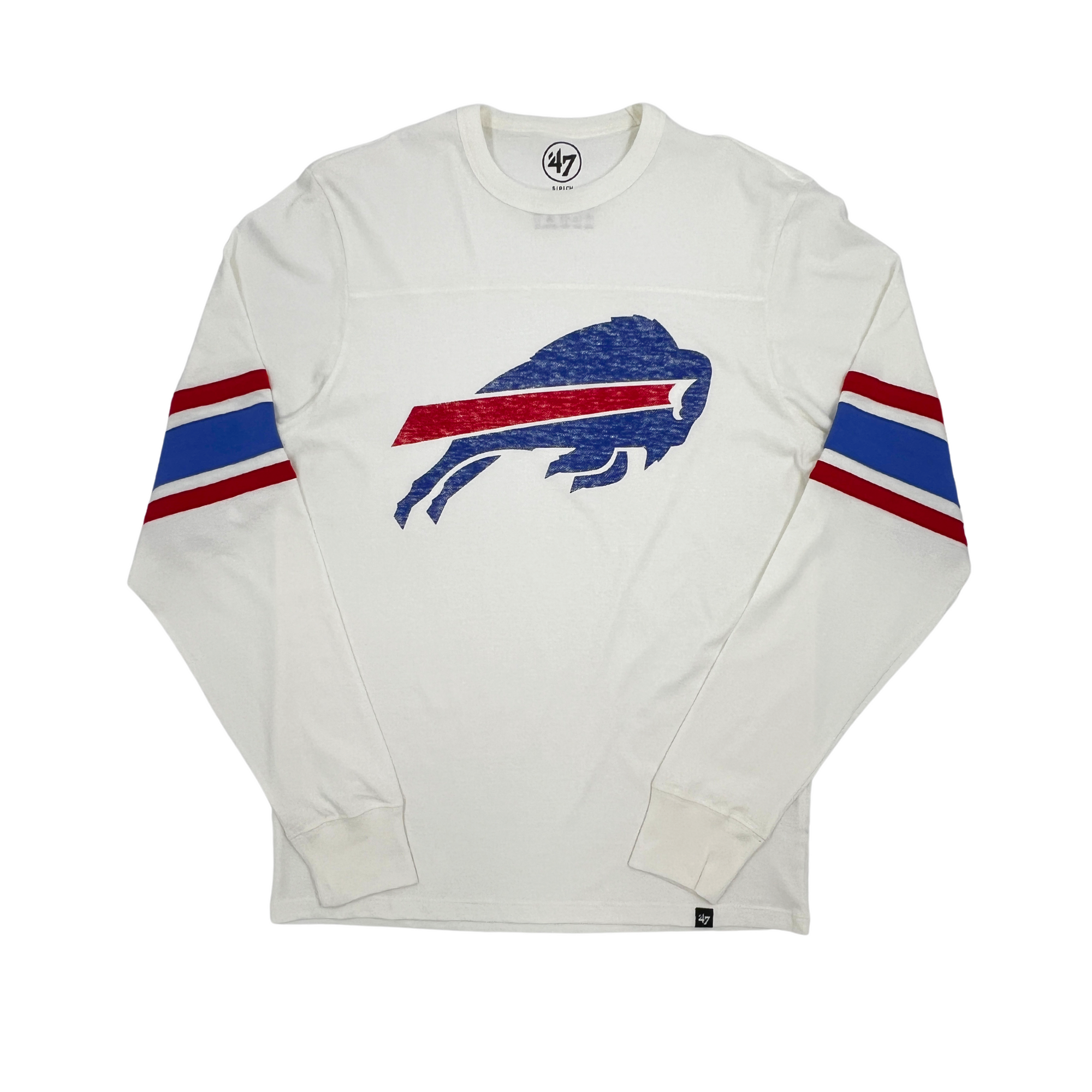 '47 Brand Buffalo Bills Primary Logo White Wash Long Sleeve Shirt