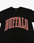 Buffalo Red Wordmark Black T-Shirt