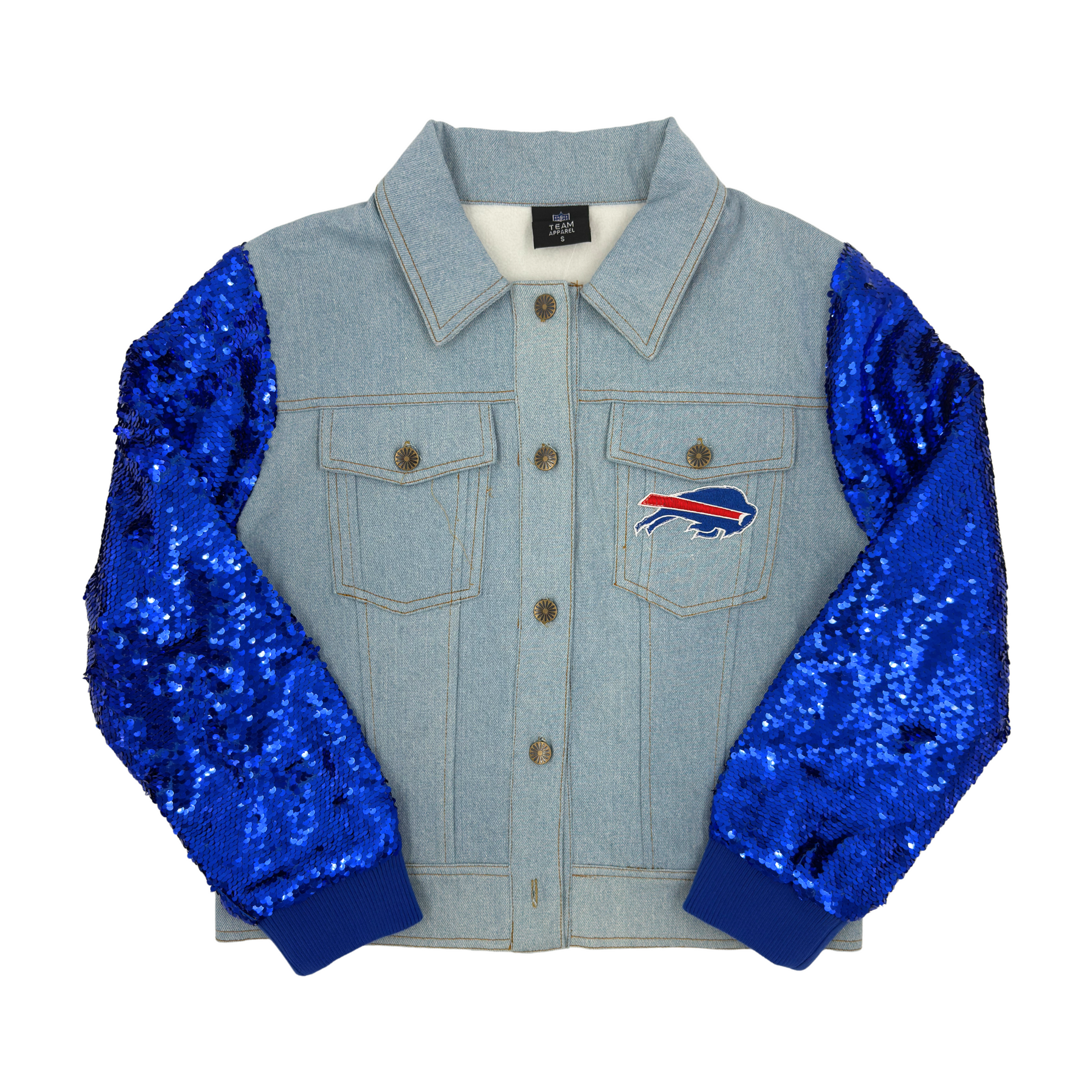 Women's CUCE Buffalo Bills Sequin Jean Jacket