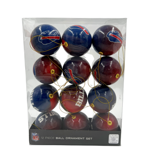 Buffalo Bills 12 Pack Ball Ornament Set