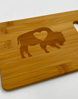Buffalo With Heart Small Bamboo Cutting Board