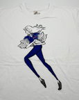 Women's Buffalo Bills "Play The Ball" Cropped White Short Sleeve Shirt