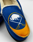 Buffalo Sabres Royal & Gold Fur Slippers