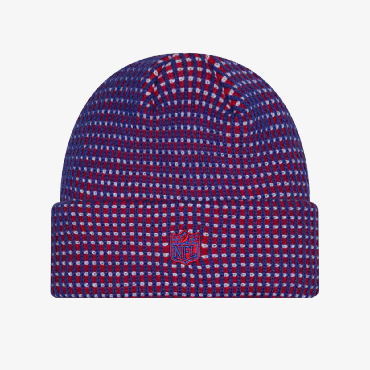 New Era Youth Buffalo Bills 2026 Sideline Cold Weather Royal Blue &amp; Red Waffle Knit Cuffed Hat