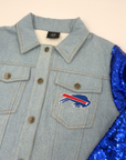 Women's CUCE Buffalo Bills Sequin Jean Jacket