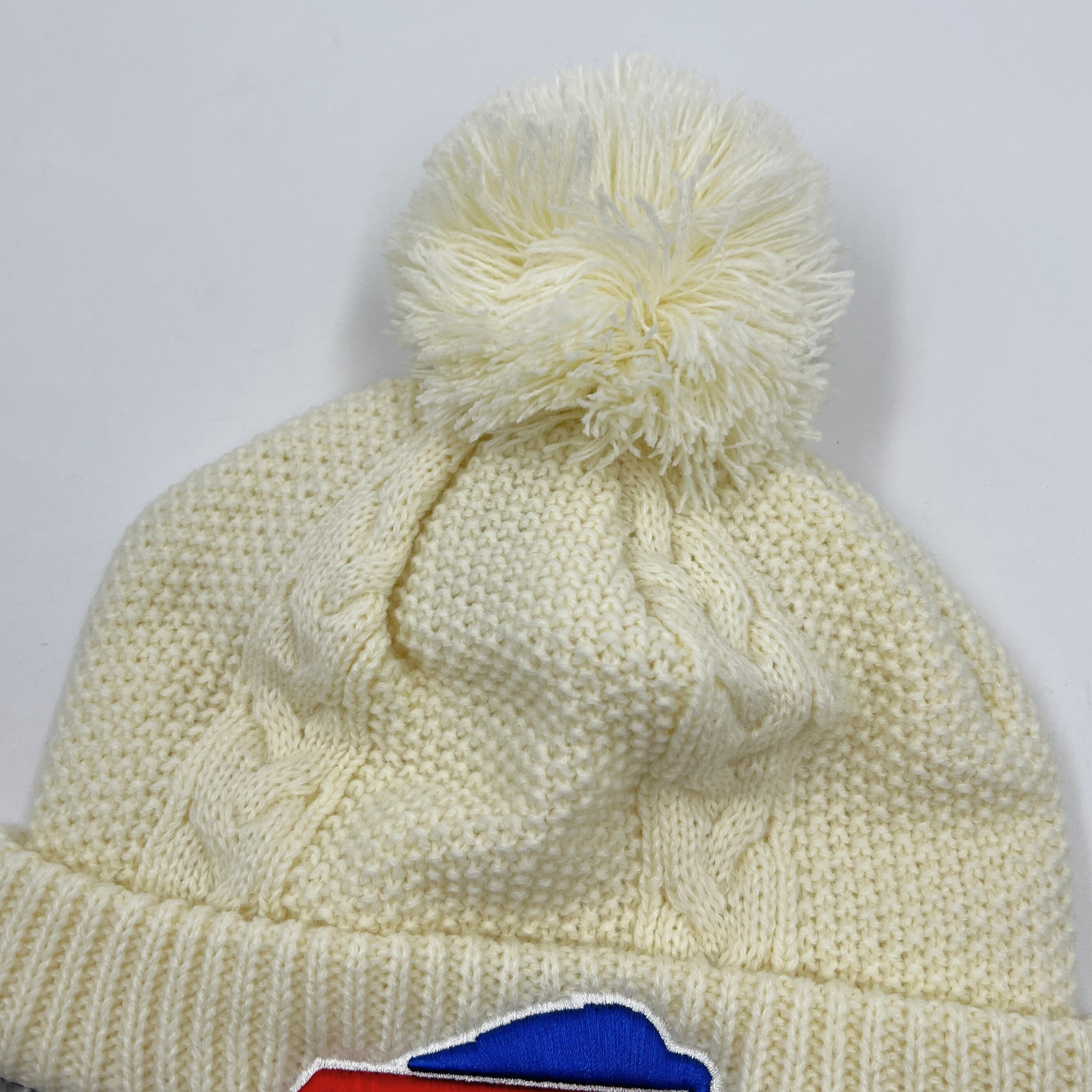Youth New Era Buffalo Bills Cream Knit Winter Hat