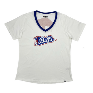 Women's Plus New Era Bills With Retro Logo White Short Sleeve Shirt