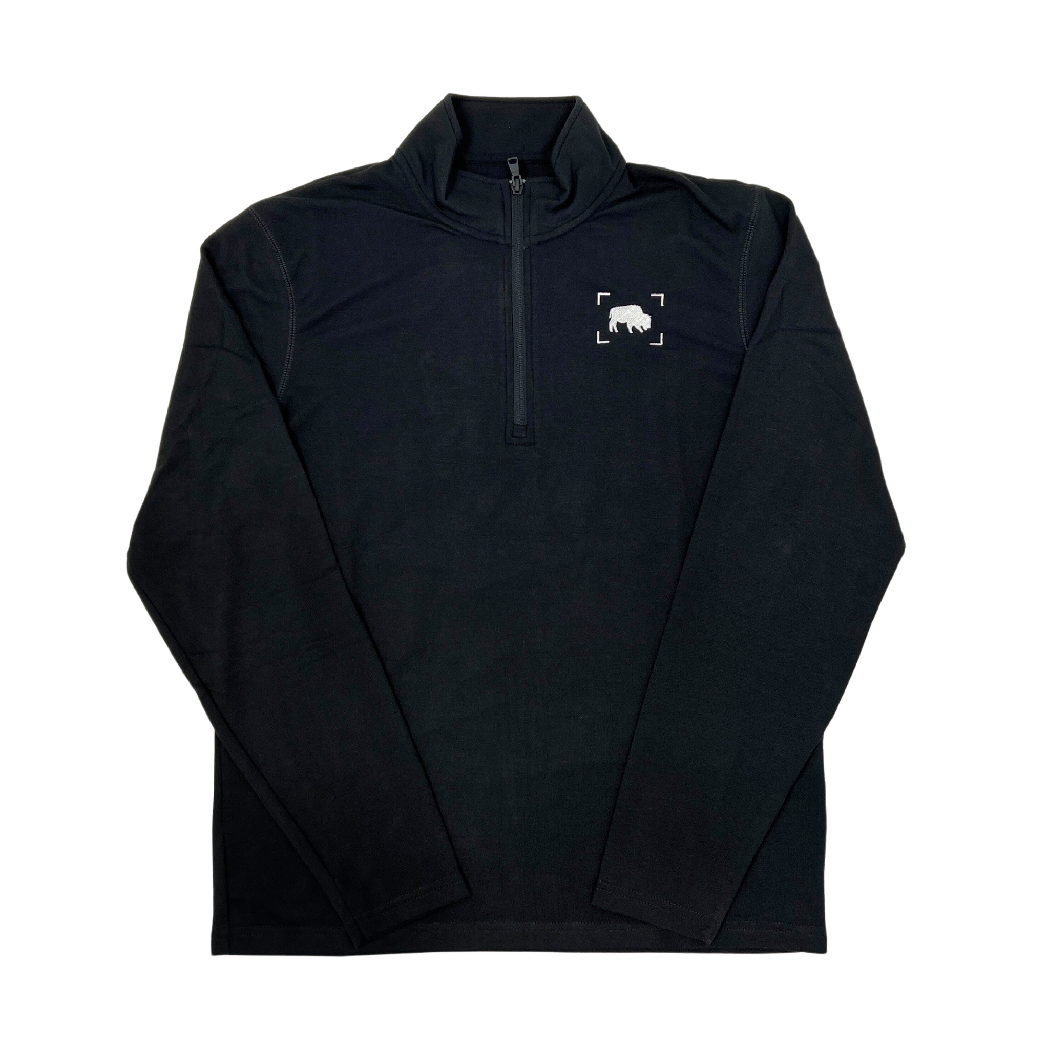 BFLO Black With Embroidered Shutter Buffalo Quarter Zip