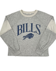 Women's '47 Brand Bills Cropped Gray with Blue Logo Long Sleeve