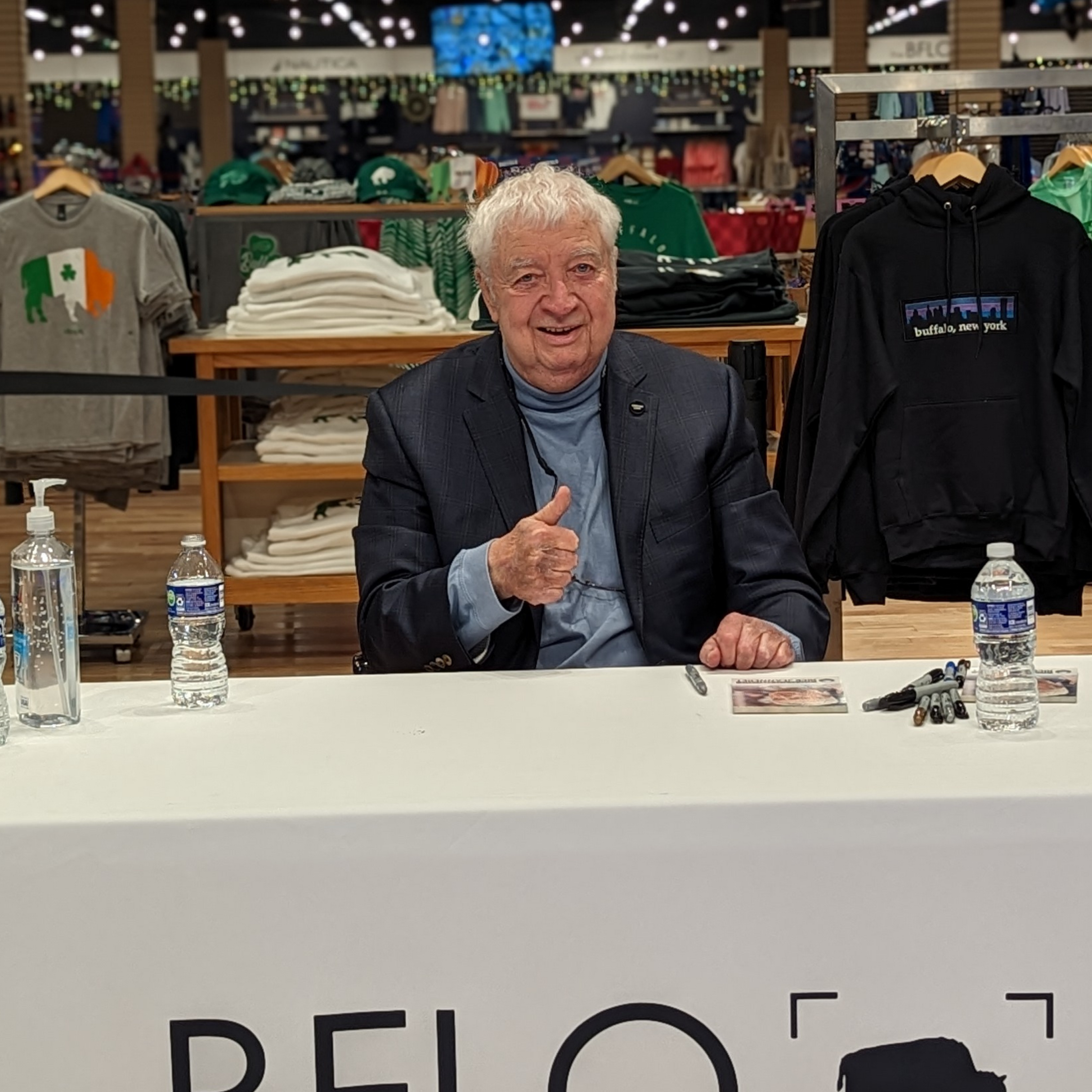 rick jeanneret, buffalo sabres announcer, at the bflo store