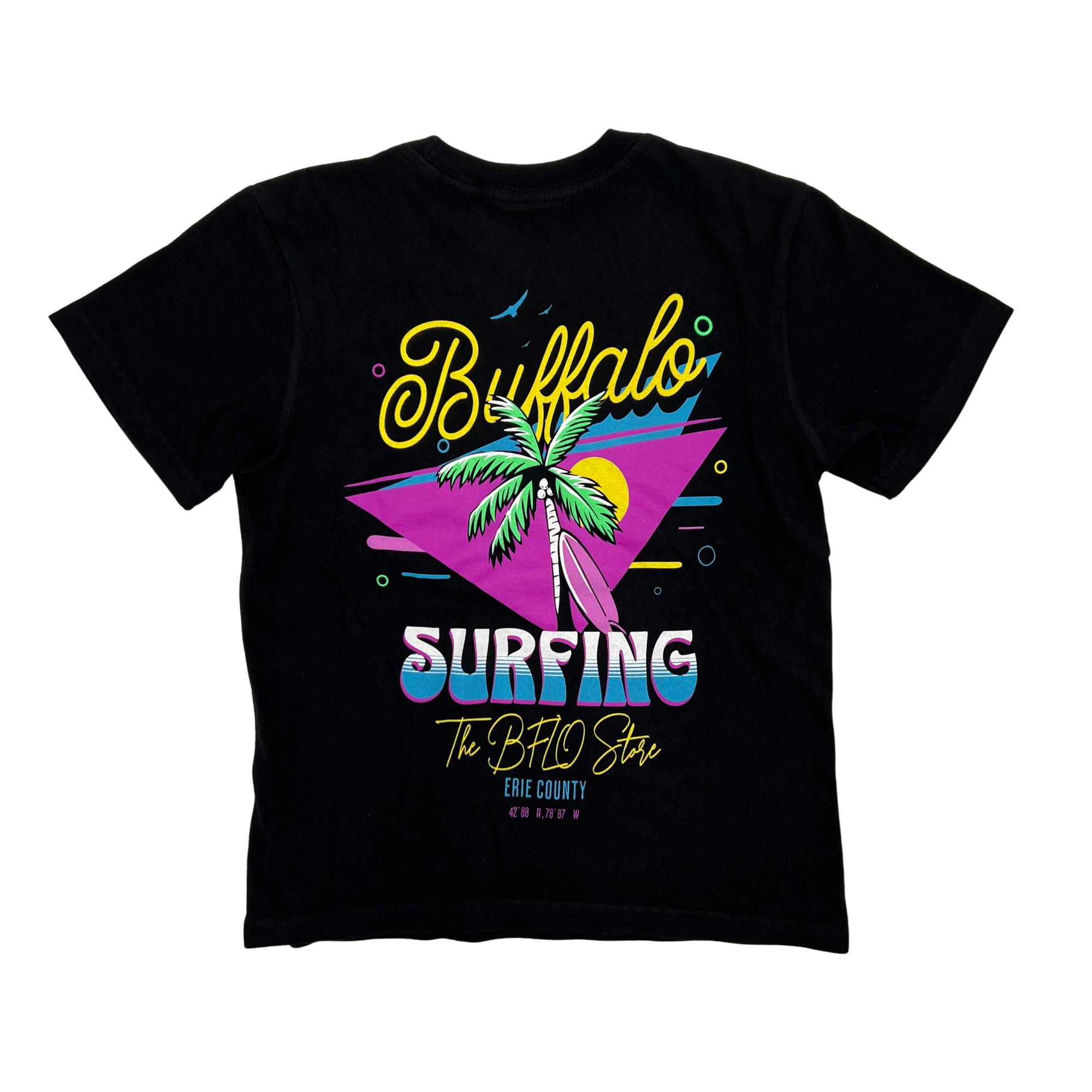 Youth Buffalo Surfing Black Short Sleeve Shirt