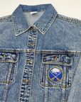 Women's Buffalo Sabres 4Her Blue Denim Cropped Jacket