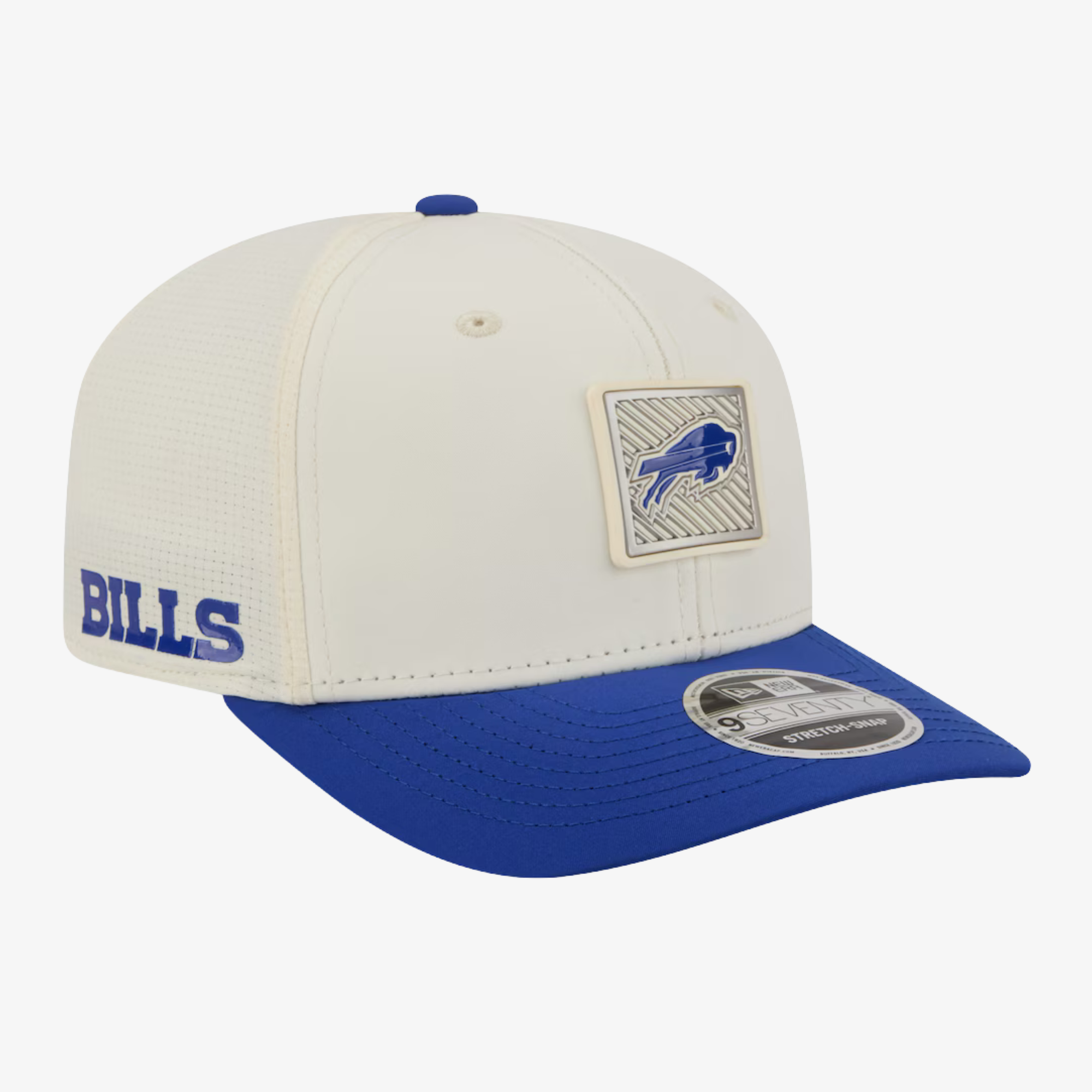 New Era Bills 2026 Training Camp White with Blue Brim 9SEVENTY Stretch-Snap