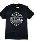 Vintage Buffalo Design With Clover Black Short Sleeve Shirt