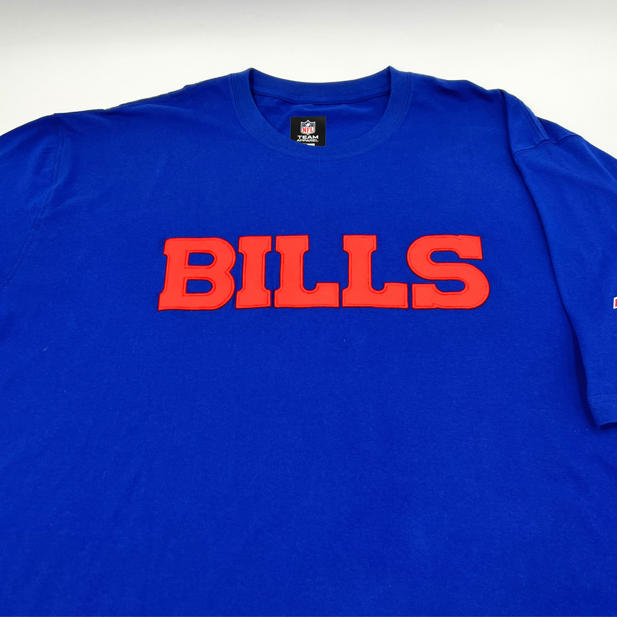 BIG &amp; TALL New Era Bills Embroidered Royal Blue Short Sleeve Shirt