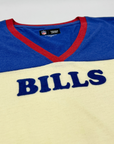 Women's New Era Buffalo Bills Blue & Cream Vintage V-Neck T-Shirt