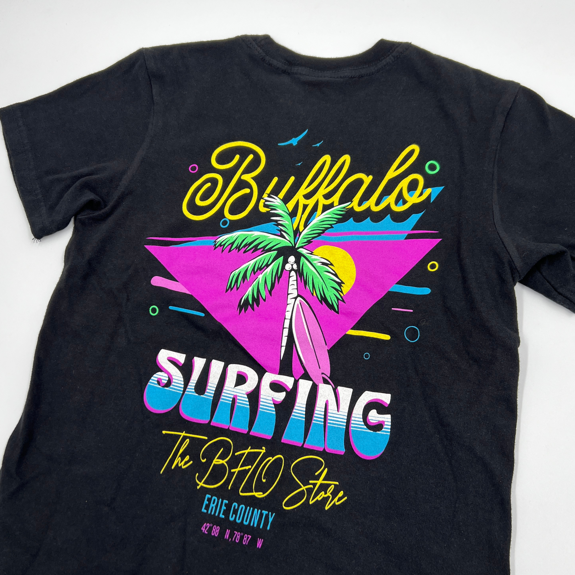 Youth Buffalo Surfing Black Short Sleeve Shirt