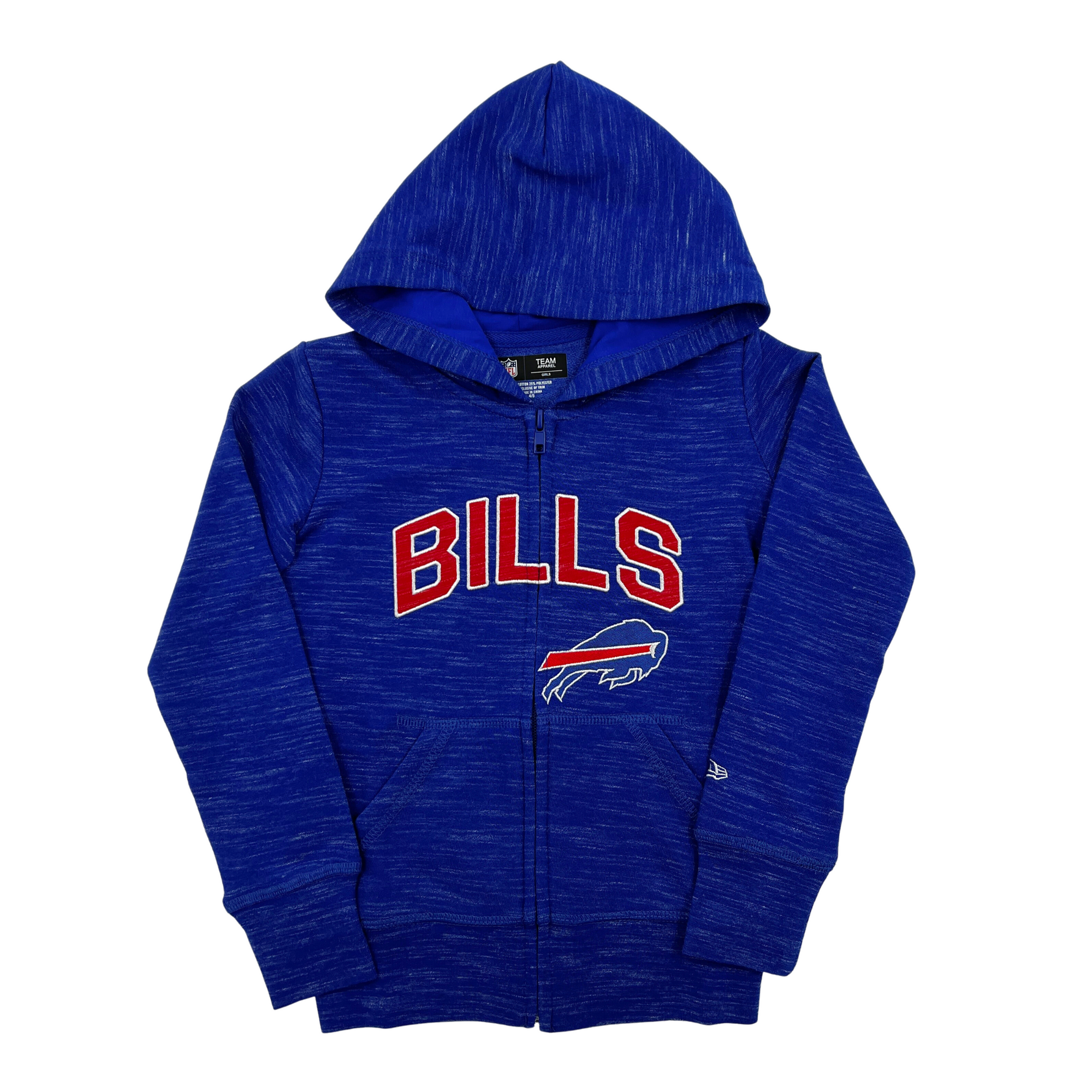 Youth Girls New Era Bills Heather Blue Zip Up Hoodie The BFLO Store