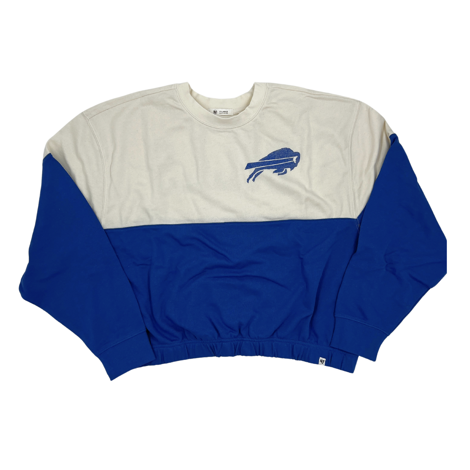Women's '47 Brand Buffalo Bills Sandstone & Royal Cropped Sweater