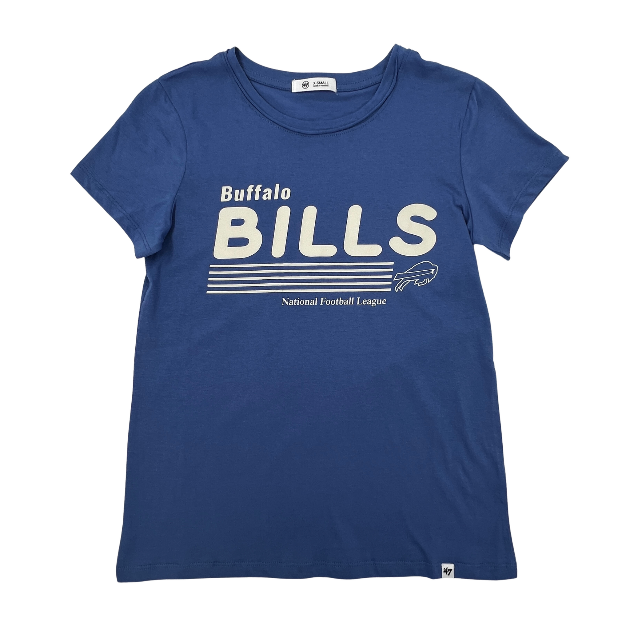 Women's '47 Brand Bills Cadet Blue and Cream Short Sleeve Shirt