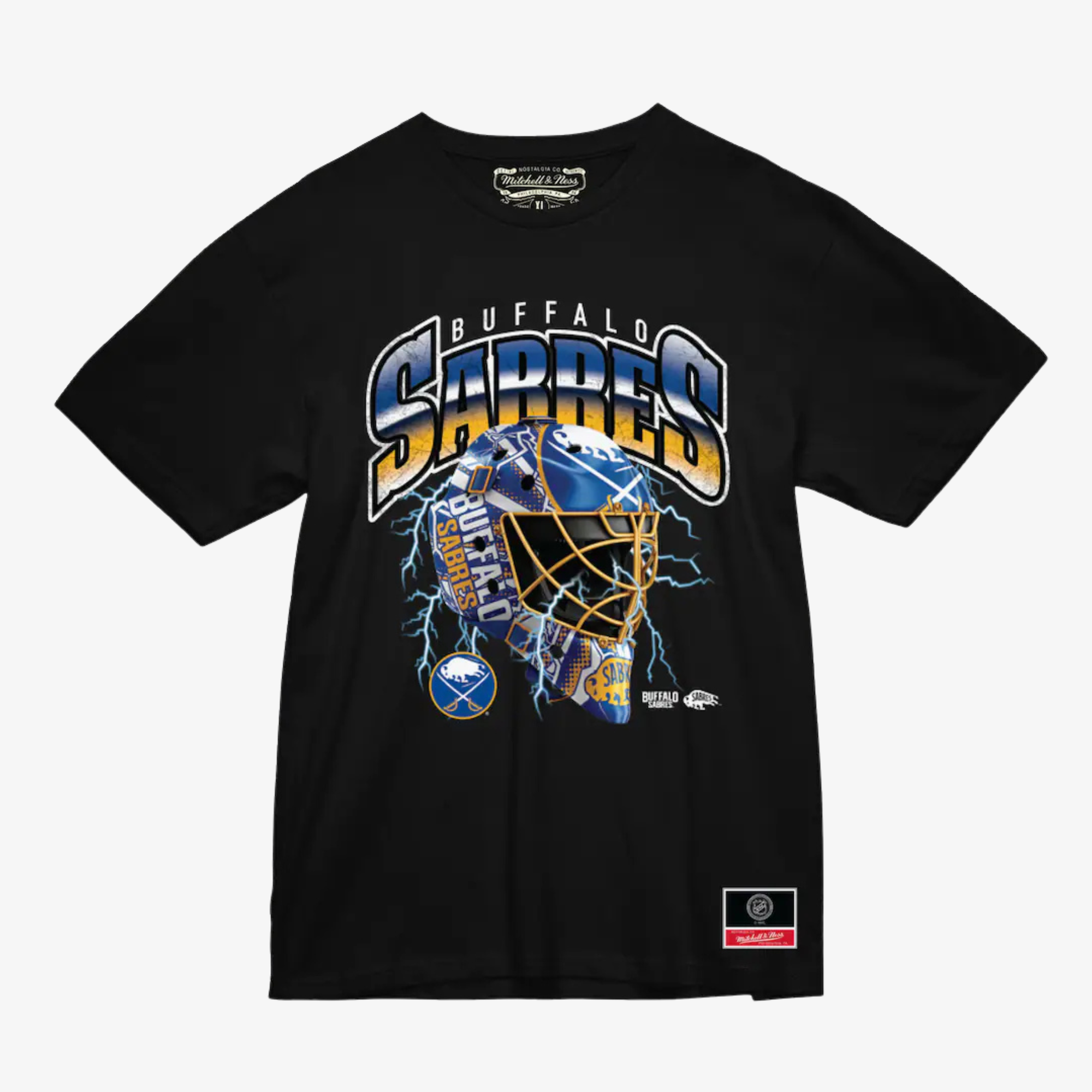 Mitchell &amp; Ness Buffalo Sabres Crease Lightening Black T-Shirt