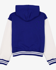 Women's New Era Buffalo Bills Royal & Cream Cropped Varsity Hooded Jacket