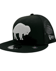 New Era Bills 9FIFTY Black With Retro Logo Snapback