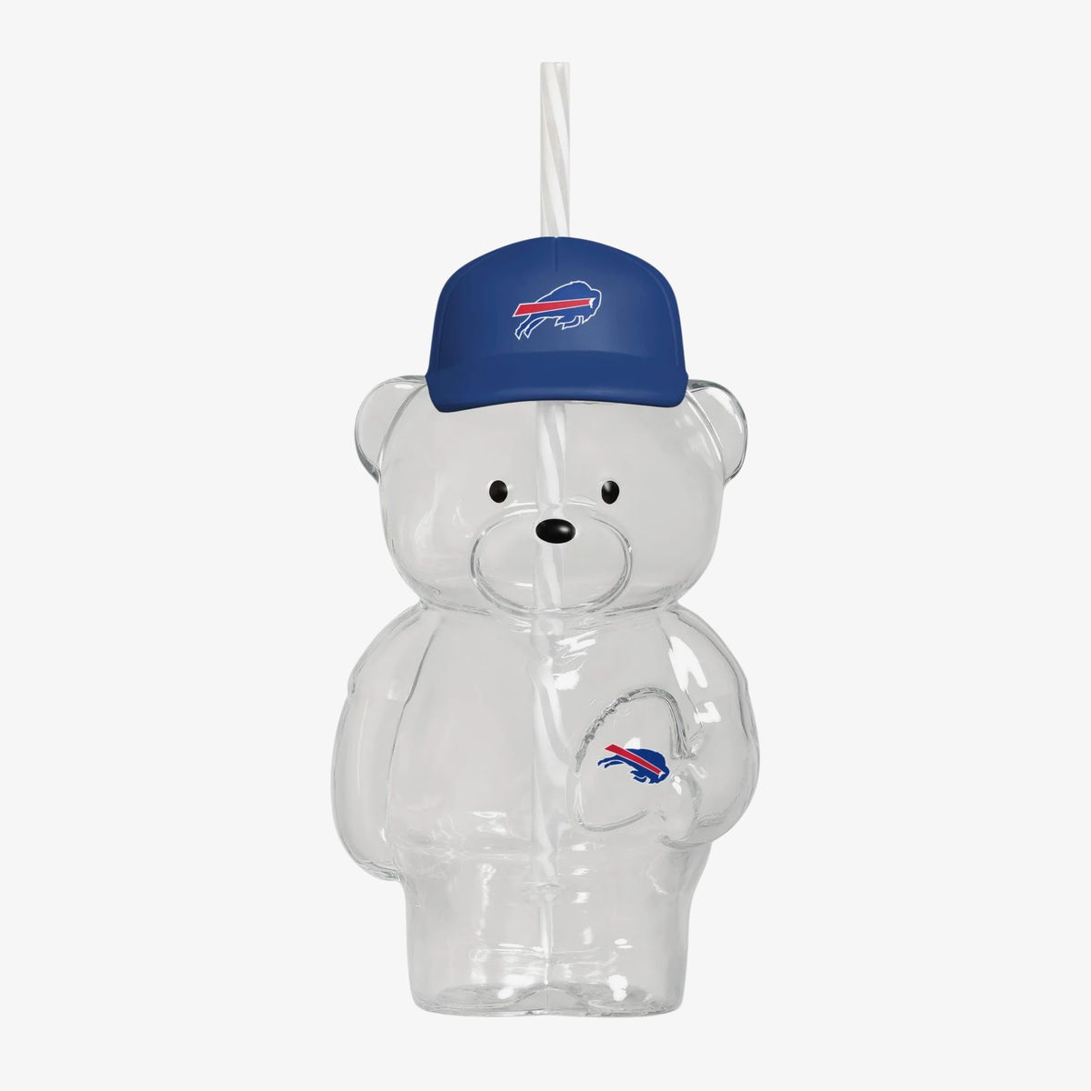 Buffalo Bills Glass Bear Tumbler with Straw