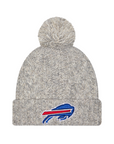 Youth Girls New Era Bills Gray Shimmer Knit Pom