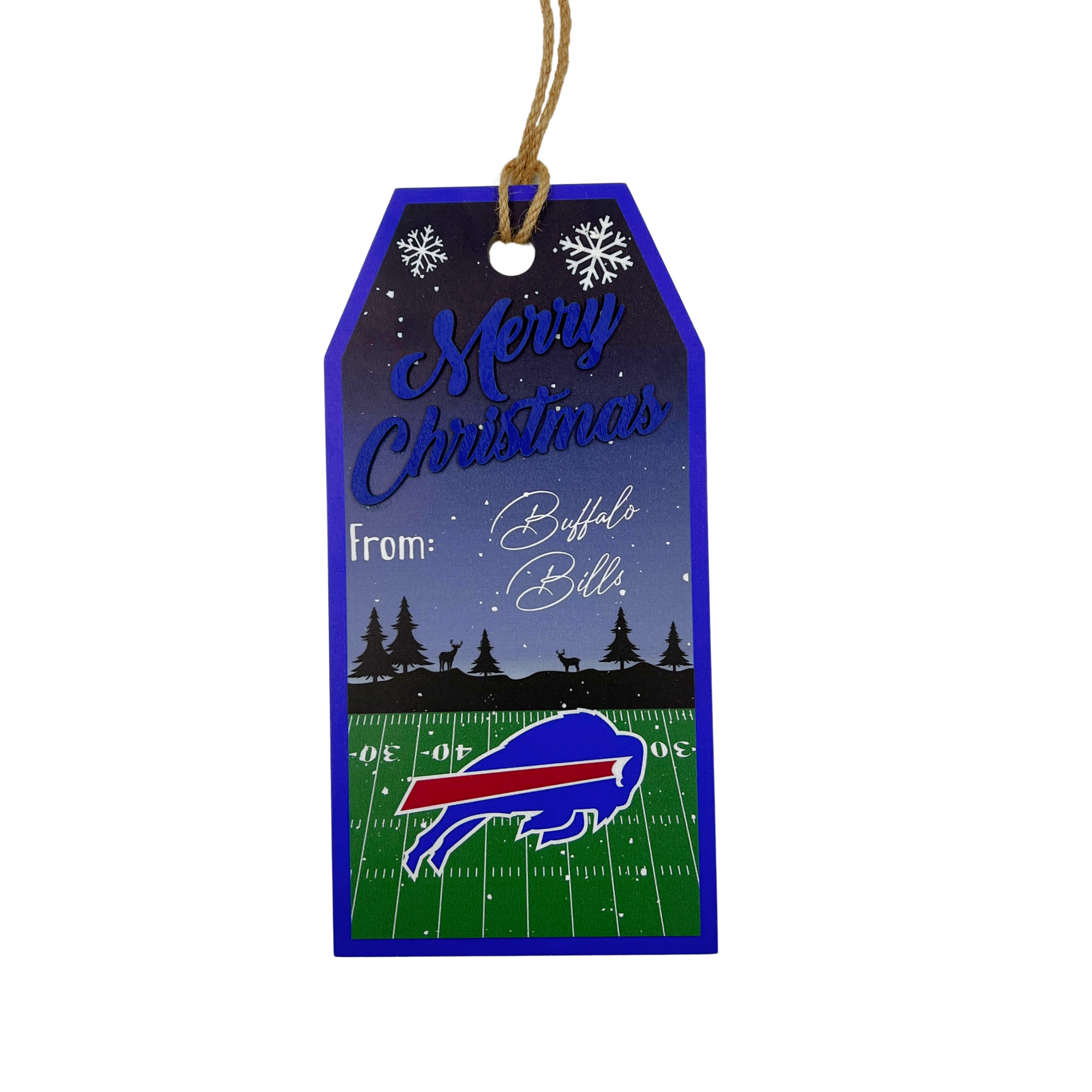 Buffalo Bills Holiday Gift Tag Wooden Sign