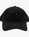 Black cap with 'BFLO' text on a white background