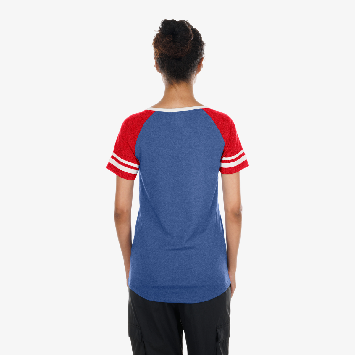 Women's New Era Buffalo Bills Repeat Logo Royal Raglan T-Shirt