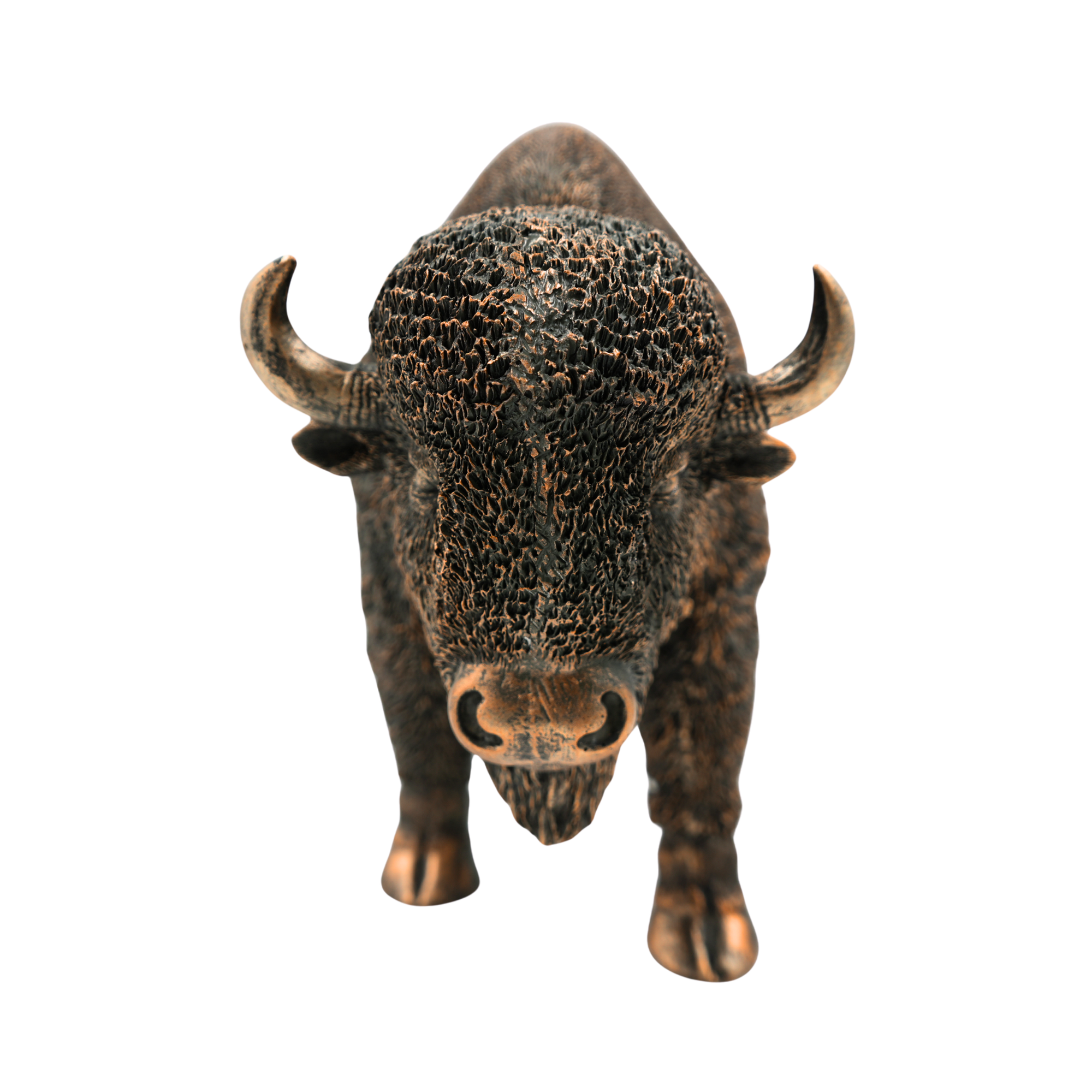 17" Bronze Resin Bison Statue