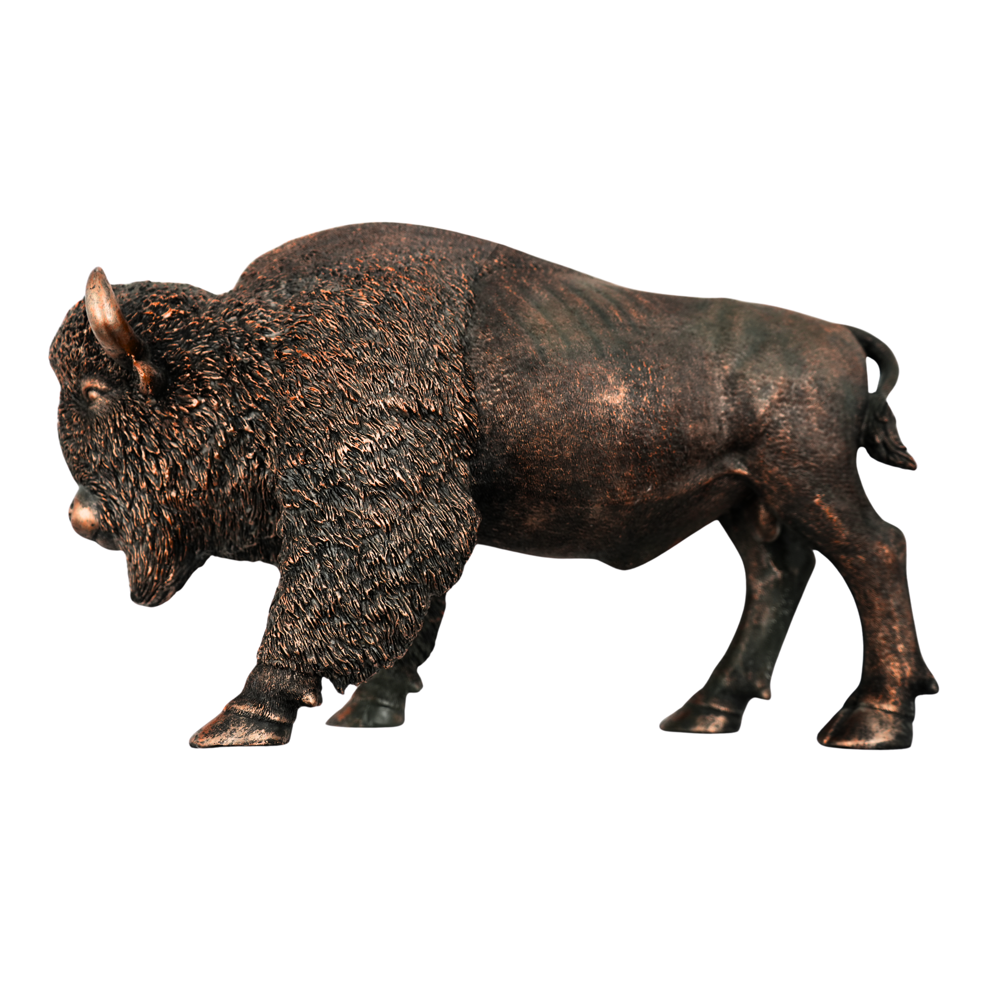 17" Bronze Resin Bison Statue