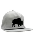 Black Buffalo With Rope White Snapback Hat