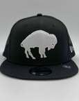 New Era Bills 9FIFTY Black With Retro Logo Snapback