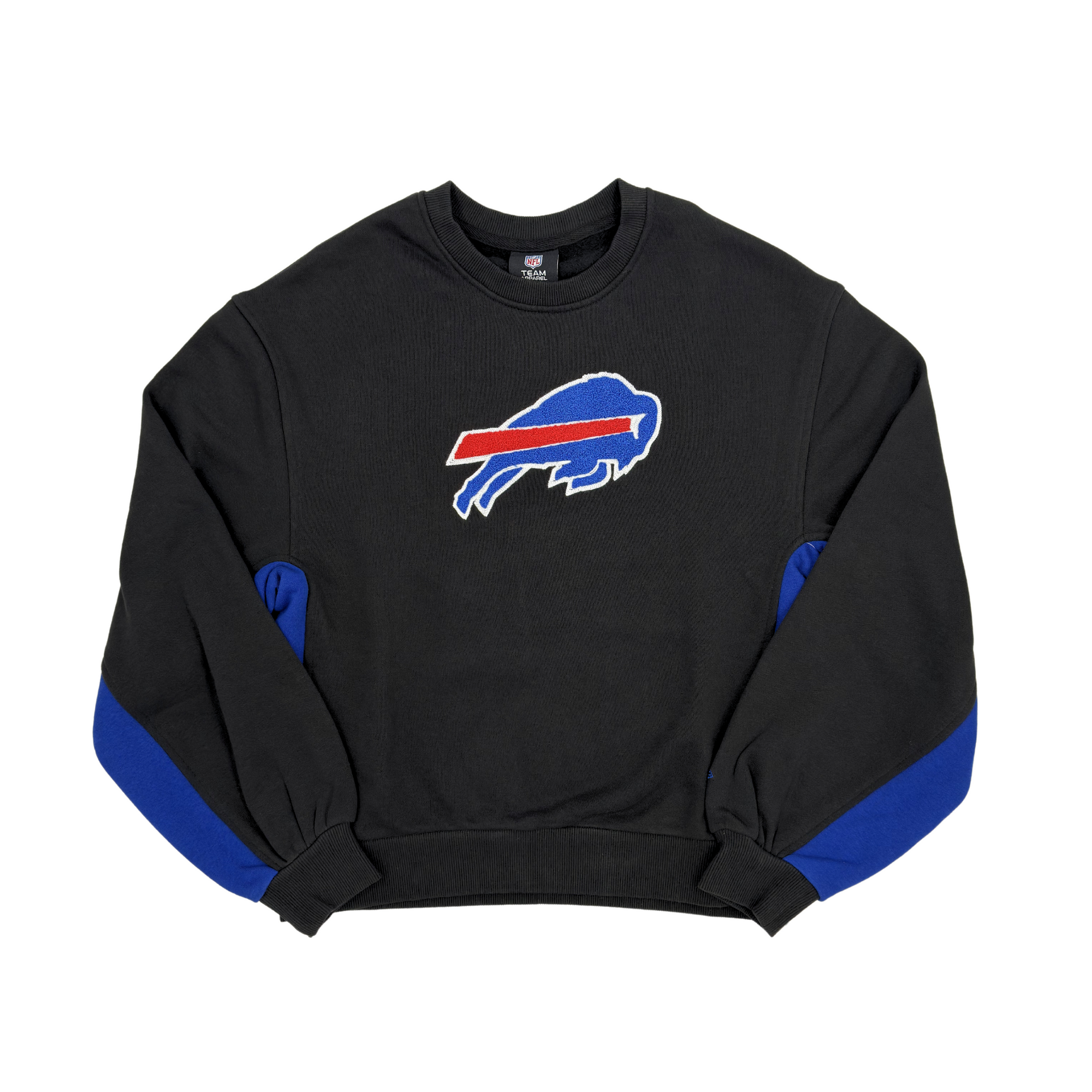 Women's New Era Bills Primary Logo Black Balloon Sleeve Crewneck