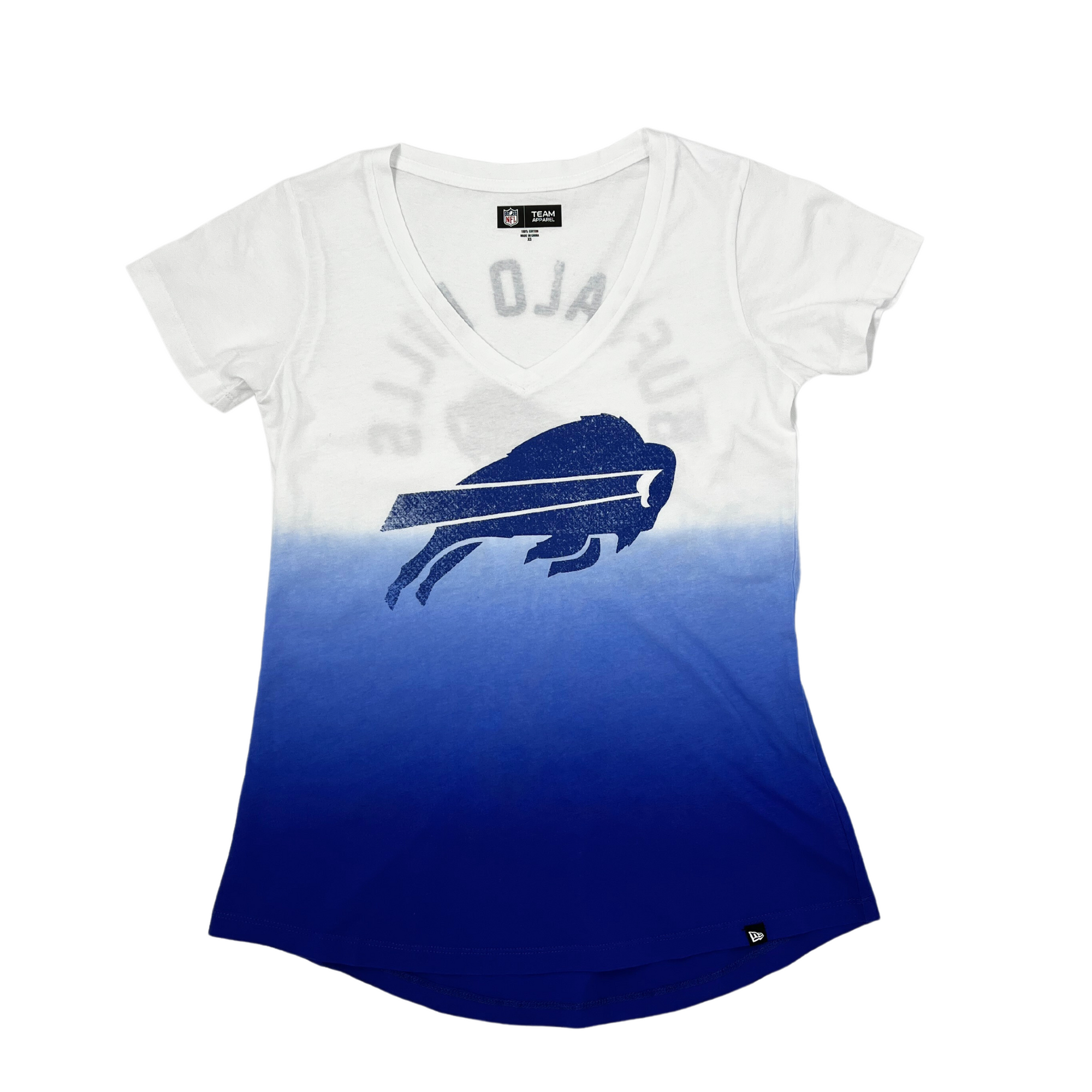 Women&#39;s New Era Buffalo Bills White &amp; Royal Ombre V-Neck T-Shirt
