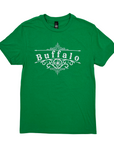 Buffalo With Irish Iron Works Design Kelly Green T-Shirt