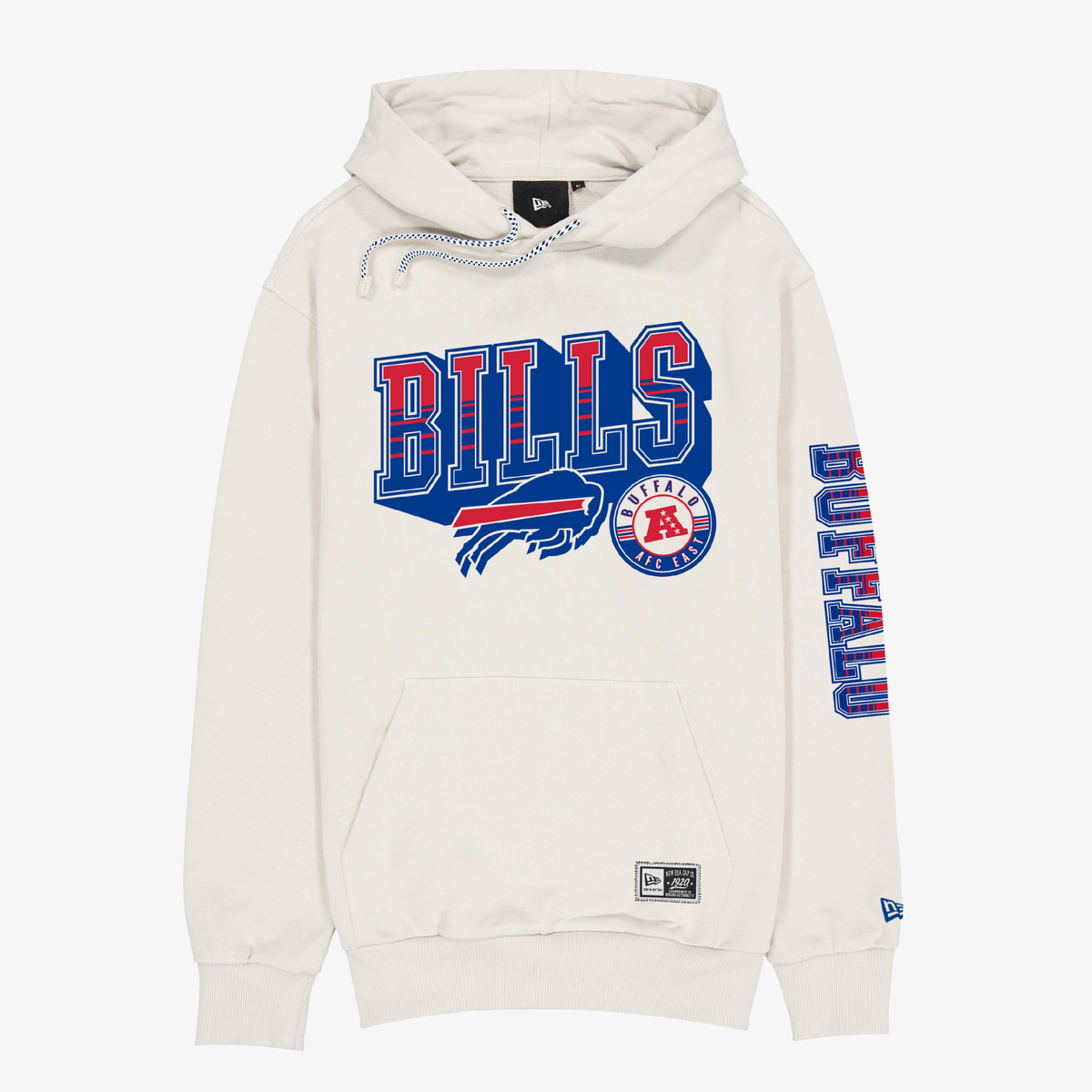 New Era Buffalo Bills Throwback Logo Cream Hoodie