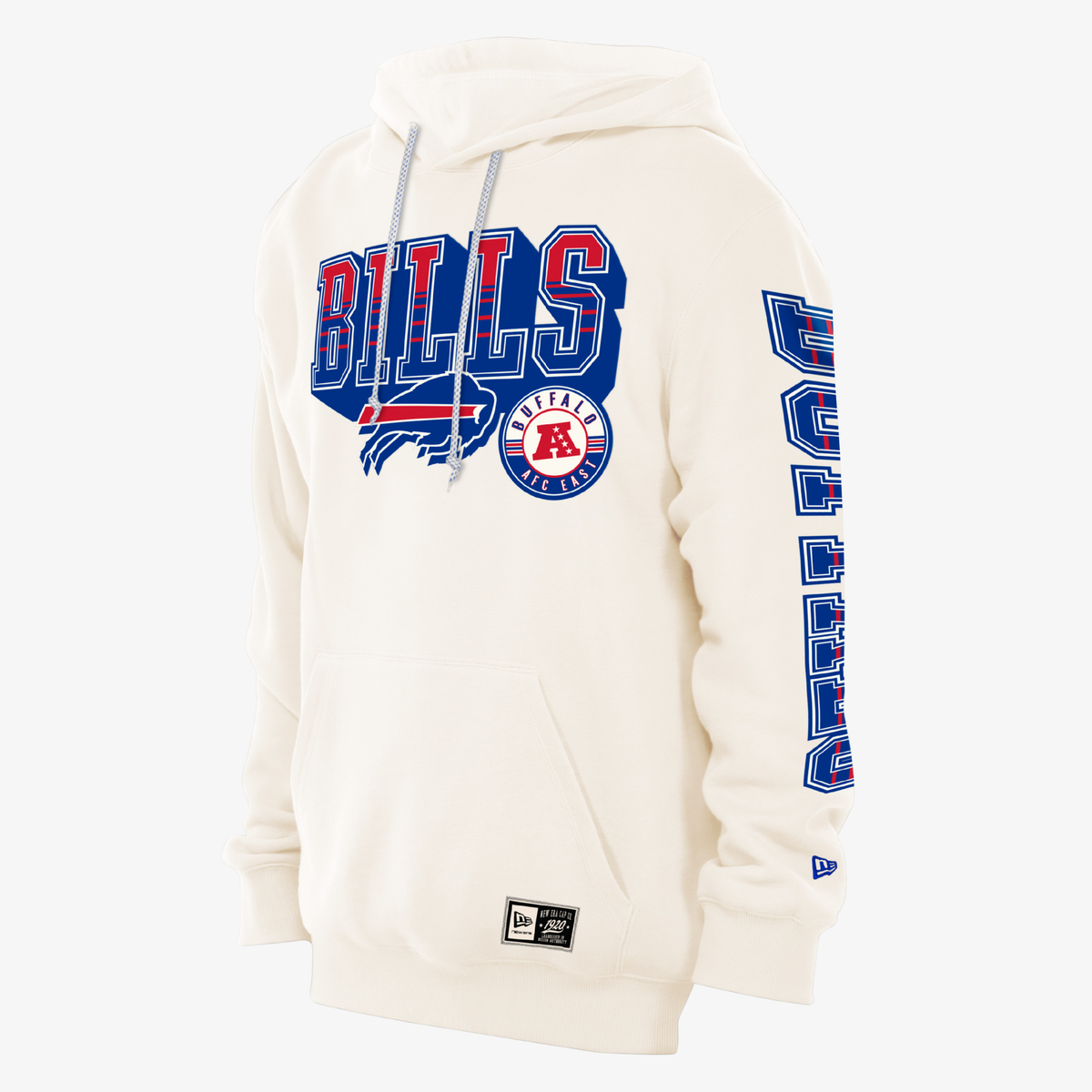 New Era Buffalo Bills Throwback Logo Cream Hoodie
