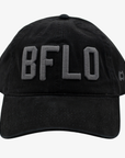 Black cap with 'BFLO' text on a white background