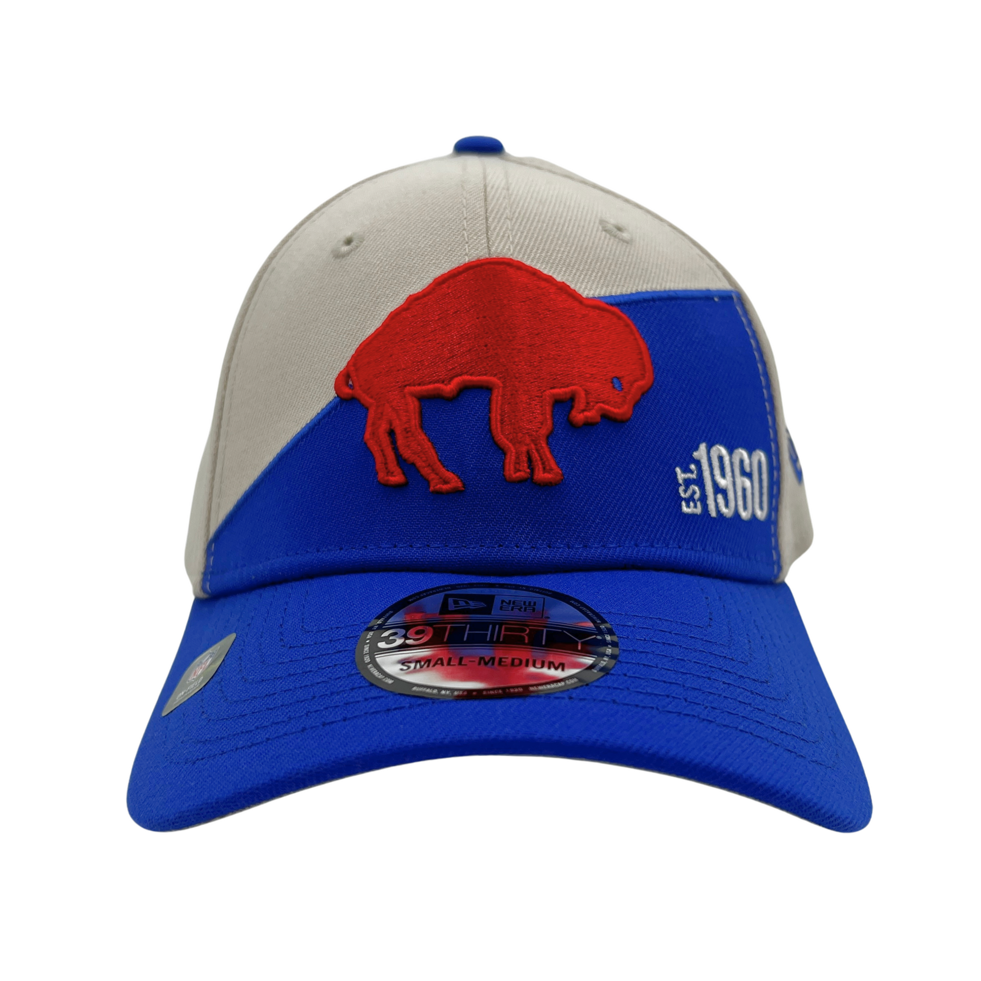 Buffalo Bills Stone &amp; Royal With Retro Logo 2023 Sideline Stretch Fit Hat
