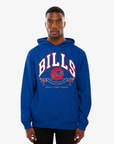 New Era Buffalo Bills royal blue hoodie with Bills lettering, team logo and 1960 graphic