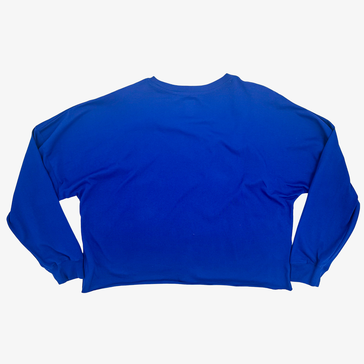New Era Women's Buffalo Bills Royal Blue Oversized Logo Cropped Long Sleeve T-Shirt
