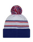 Youth New Era Bills White & Royal Knit Pom