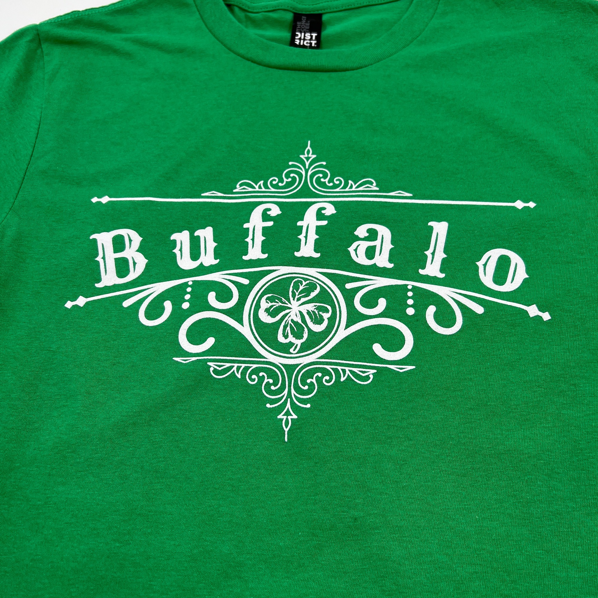 Buffalo With Irish Iron Works Design Kelly Green T-Shirt