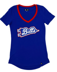 Women's New Era Bills Pennant Royal Blue V-Neck Shirt
