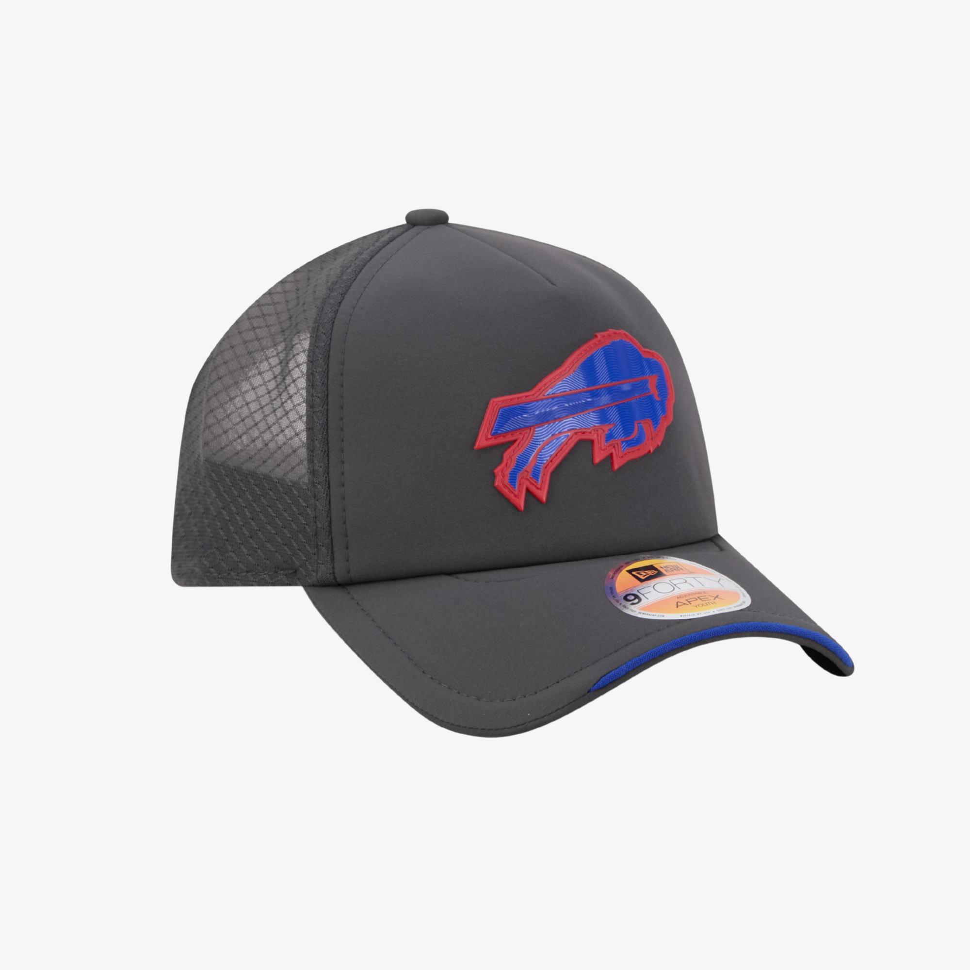 Youth New Era 9FORTY Buffalo Bills 2026 Sideline Dark Gray Adjustable Apex